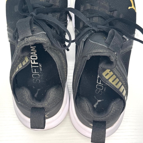 Puma SoftFoam+ Black & Gold Sneakers | Women’s 4.5 - Picture 4 of 6